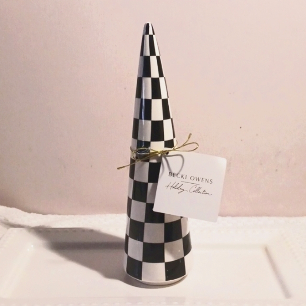 Elegant Becki Owens ⚜️ Cream Check Home Accent Decor ⚜️